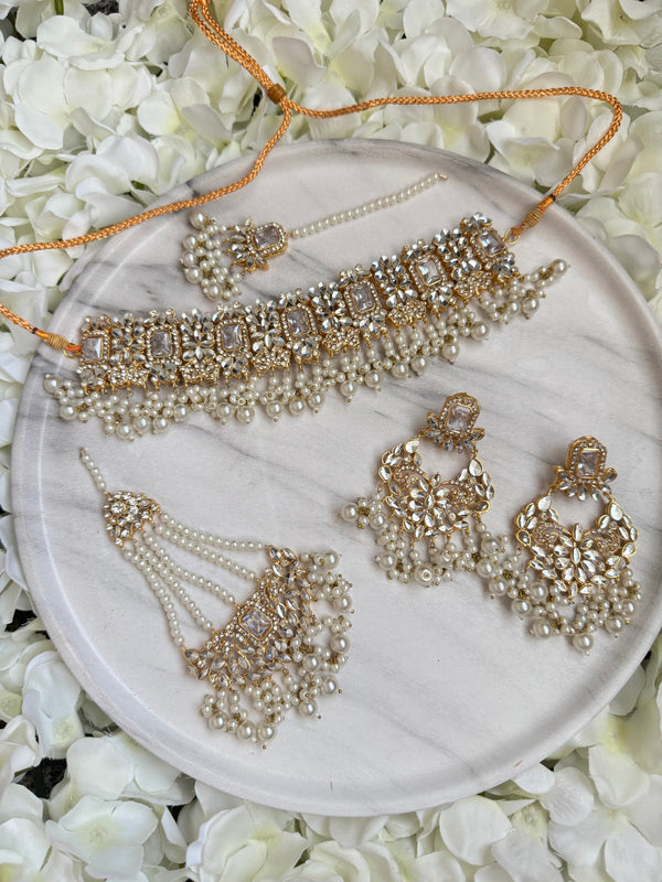 AYEZAL| Semi-bridal set in white and clear