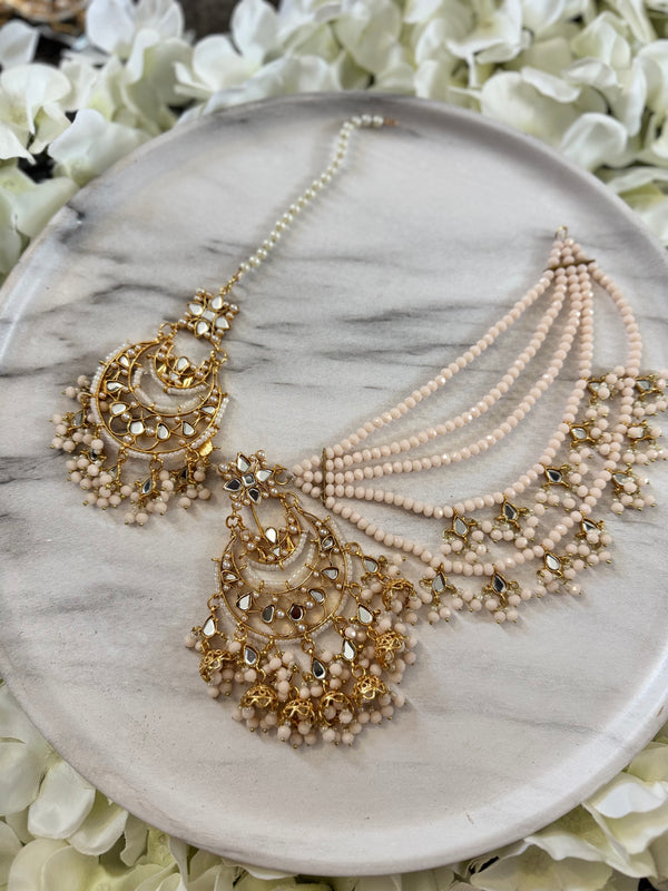 ALEIYAH| Tikka set in peach