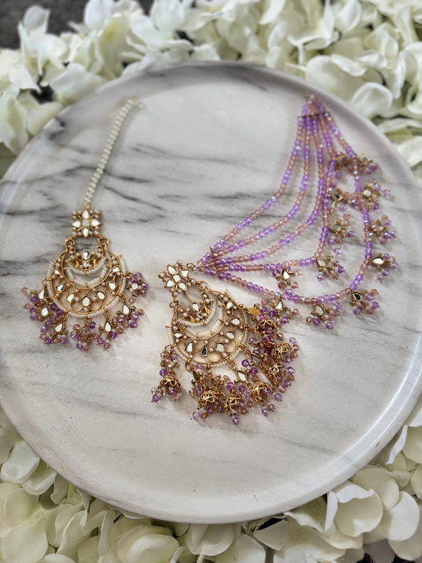 ALEIYAH| Tikka set in lilac and baby-pink