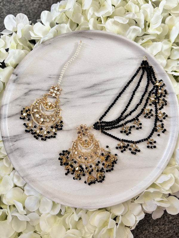 ALEIYAH| Tikka set in black