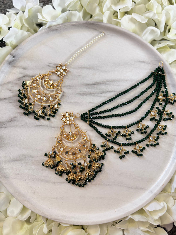 ALEIYAH| Tikka set in bottle green
