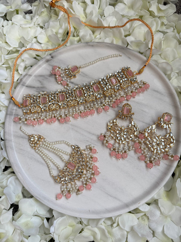 AYEZAL| Semi-bridal set in baby-pink