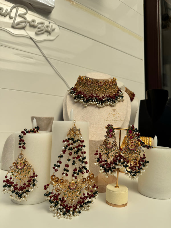 ALEEMA | Bridal set in Maroon/Green